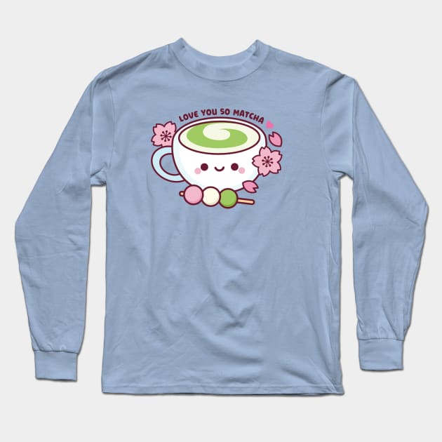 Matcha Tea Kawaii Long Sleeve T-Shirt by kudasai